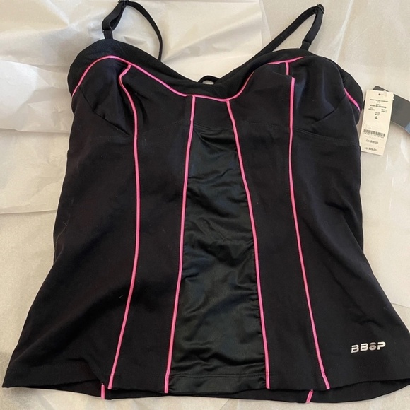 NWT! Bebe Bebe Sport Piping Corset Top LARGE - Picture 1 of 14